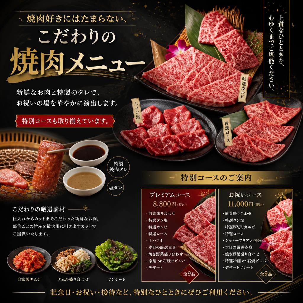 絶品の焼肉メニュー
